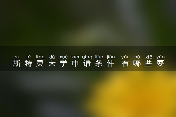 斯特灵大学申请条件 有哪些要求