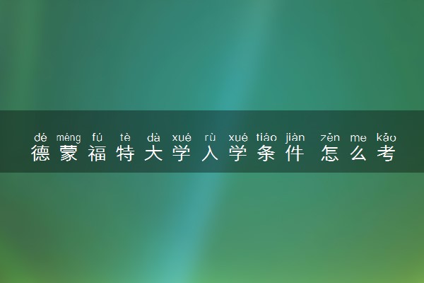 德蒙福特大学入学条件 怎么考进去