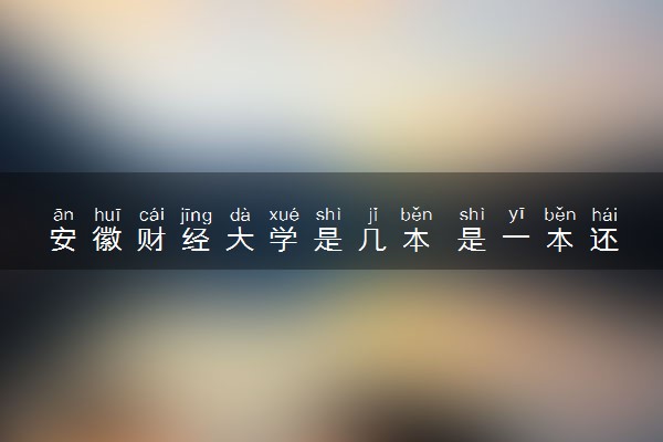 安徽财经大学是几本 是一本还是二本大学
