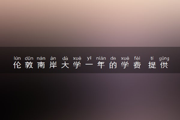 伦敦南岸大学一年的学费 提供哪些奖学金