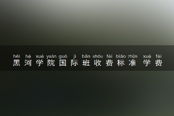 黑河学院国际班收费标准 学费一年多少钱