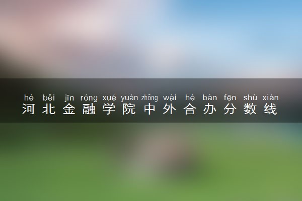 河北金融学院中外合办分数线 2025多少分能录取