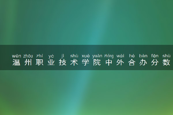 温州职业技术学院中外合办分数线 2025多少分能录取