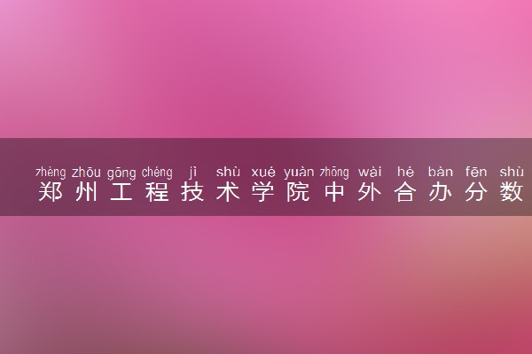 郑州工程技术学院中外合办分数线 2025多少分能录取