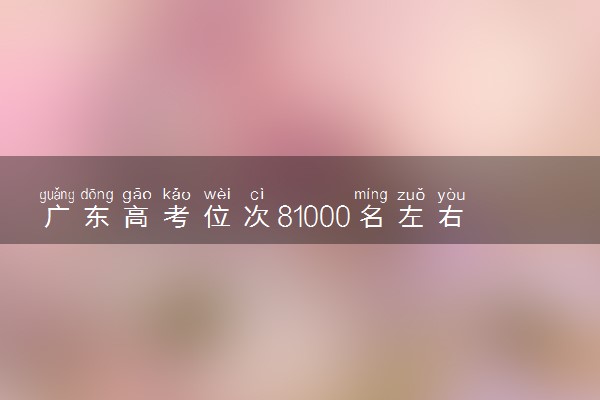 广东高考位次81000名左右报什么大学好（2025年参考）