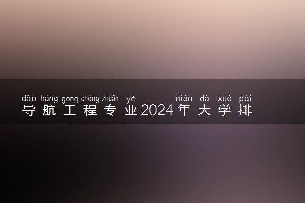 导航工程专业2024年大学排名 最好的大学排行榜