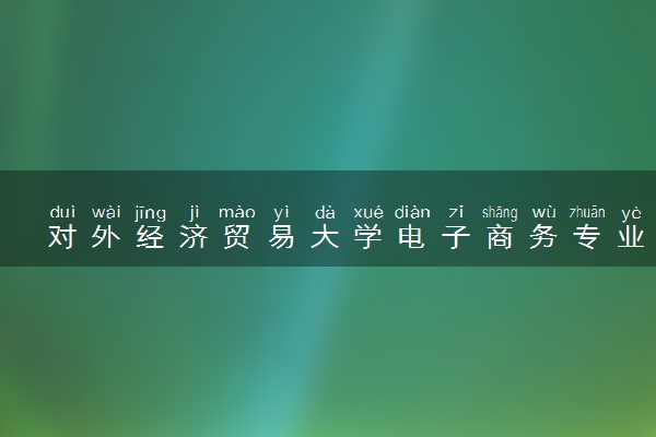 对外经济贸易大学电子商务专业怎么样 录取分数线多少