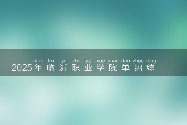 2025年临沂职业学院单招综评招生计划及专业
