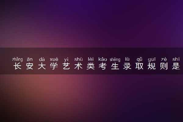 长安大学艺术类考生录取规则是怎样的 有哪些要求