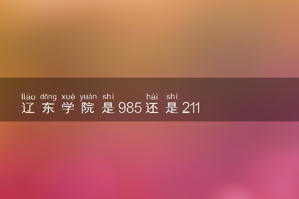 辽东学院是985还是211 含金量怎么样