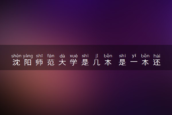 沈阳师范大学是几本 是一本还是二本大学