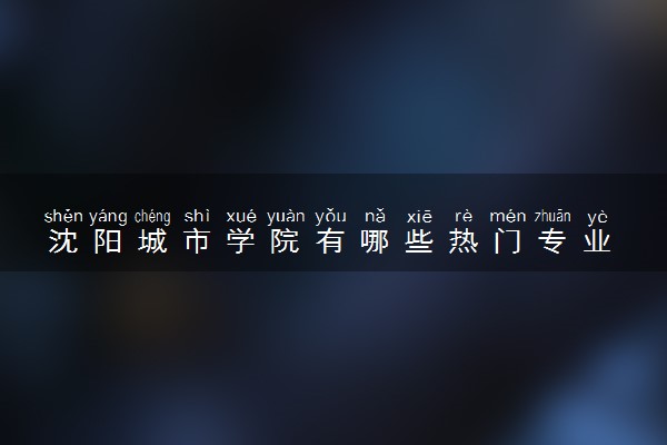沈阳城市学院有哪些热门专业 推荐的王牌专业