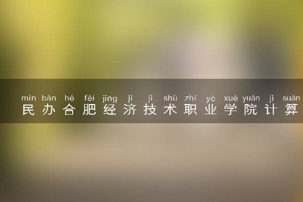 民办合肥经济技术职业学院计算机应用技术专业怎么样 录取分数线多少
