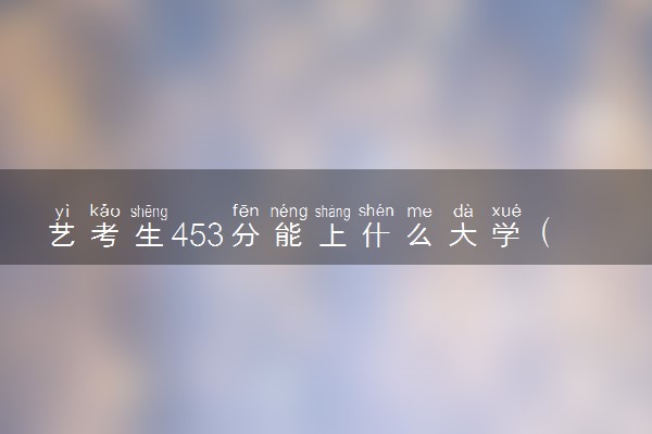 艺考生453分能上什么大学（2025考生参考）