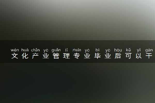 文化产业管理专业毕业后可以干什么 2025就业前景如何