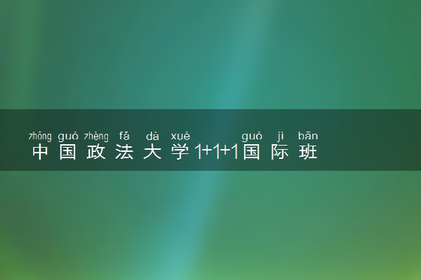 中国政法大学1+1+1国际班收费标准 学费多少钱