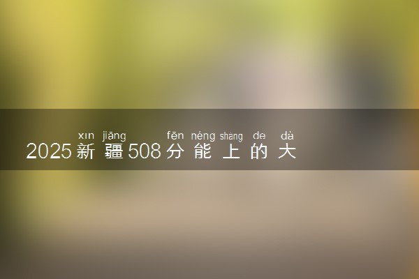 2025新疆508分能上的大学有哪些 可以报考院校名单