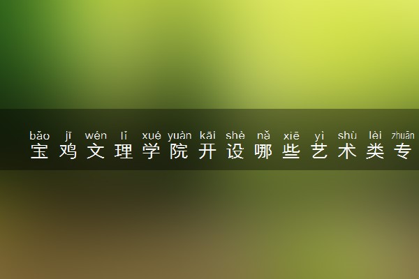 宝鸡文理学院开设哪些艺术类专业 什么专业前景好