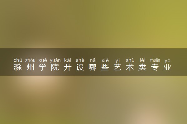 滁州学院开设哪些艺术类专业 什么专业前景好