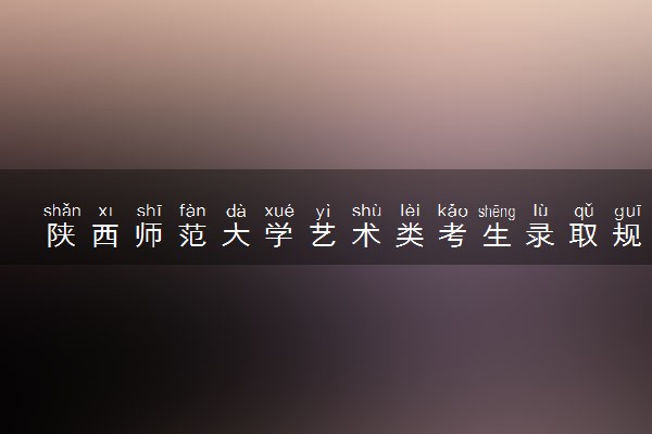 陕西师范大学艺术类考生录取规则是怎样的 有哪些要求