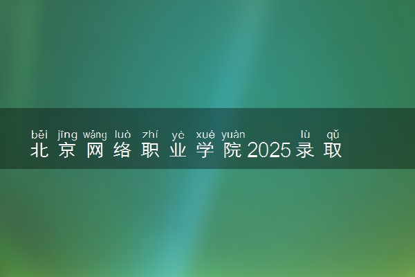 北京网络职业学院2025录取分数线整理 最低多少分可以考上