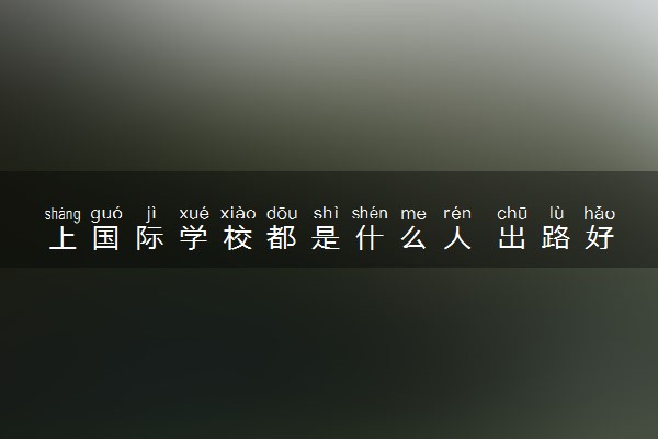 上国际学校都是什么人 出路好吗