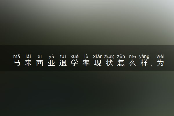 马来西亚退学率现状怎么样，为什么这么高？