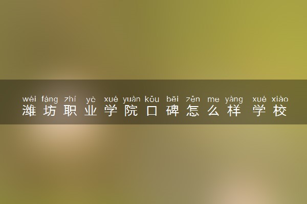 潍坊职业学院口碑怎么样 学校好不好