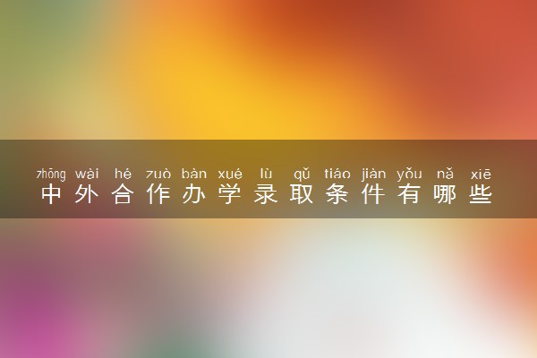 中外合作办学录取条件有哪些 录取批次是什么