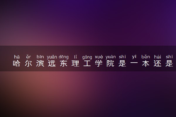 哈尔滨远东理工学院是一本还是二本 算好大学吗