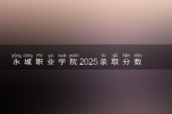 永城职业学院2025录取分数线整理 最低多少分可以考上