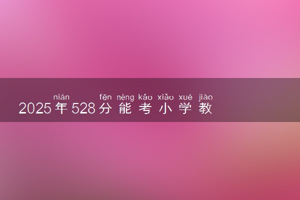 2025年528分能考小学教育专业吗 528分小学教育专业大学推荐