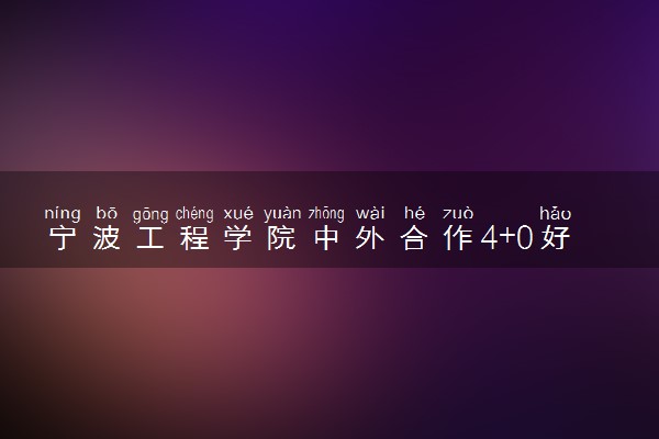 宁波工程学院中外合作4+0好吗 学费是多少