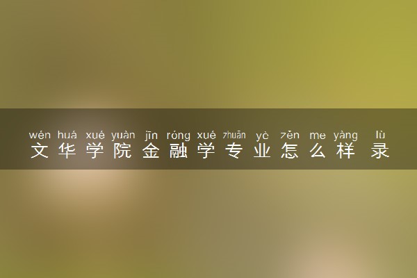 文华学院金融学专业怎么样 录取分数线多少