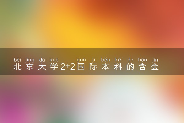 北京大学2+2国际本科的含金量 毕业后是什么文凭