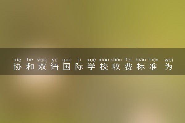 协和双语国际学校收费标准 为何这么贵
