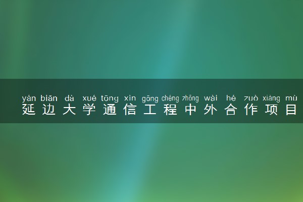 延边大学通信工程中外合作项目咋样 值不值得上
