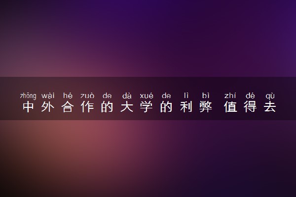 中外合作的大学的利弊 值得去读吗