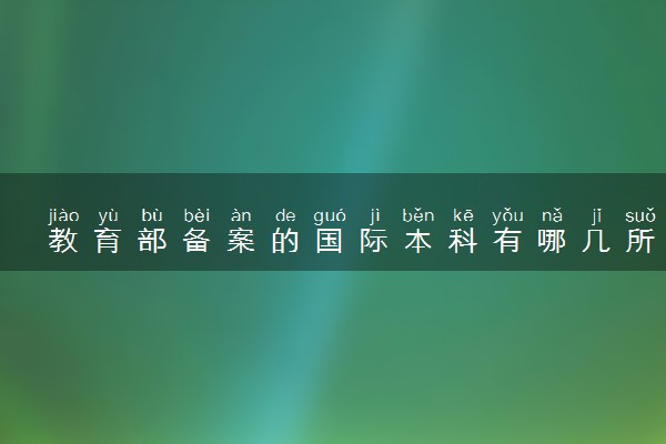 教育部备案的国际本科有哪几所 值得报考吗
