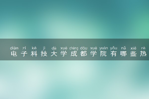 电子科技大学成都学院有哪些热门专业 推荐的王牌专业