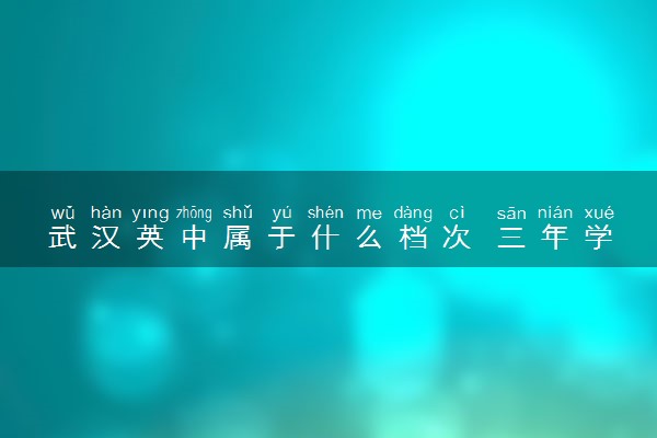 武汉英中属于什么档次 三年学费多少钱