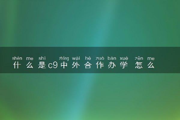 什么是c9中外合作办学 怎么申请