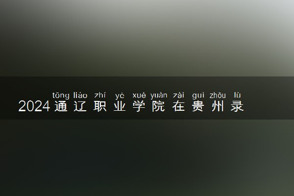2024通辽职业学院在贵州录取分数线 各专业分数及位次
