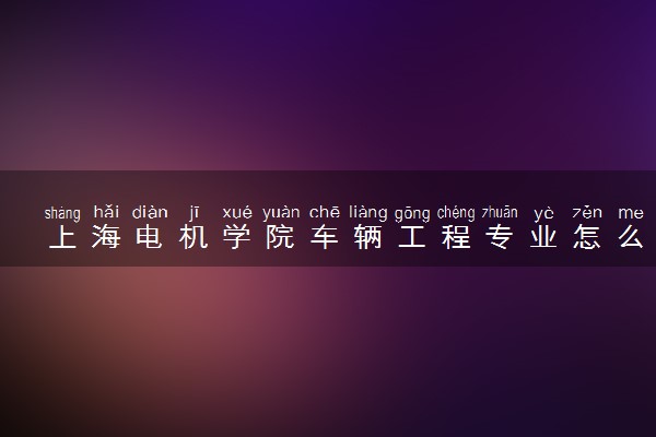 上海电机学院车辆工程专业怎么样 录取分数线多少