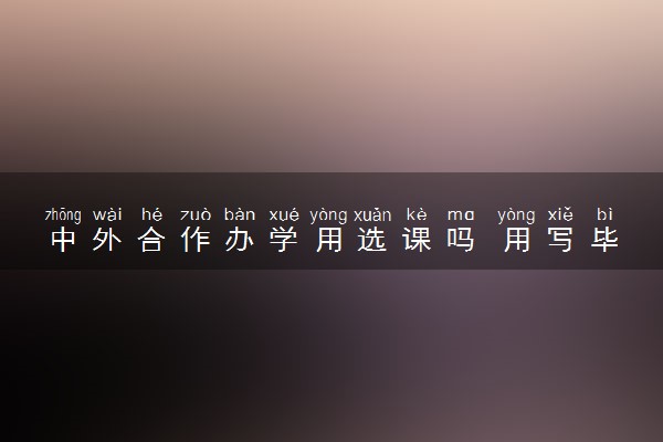 中外合作办学用选课吗 用写毕业论文吗