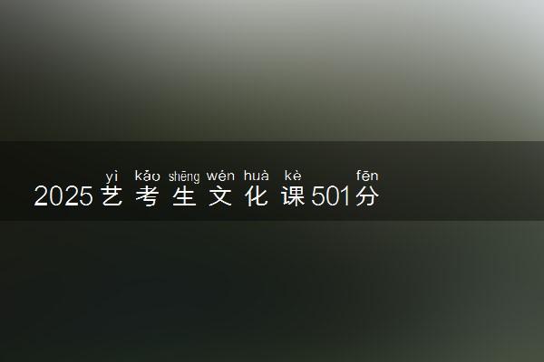 2025艺考生文化课501分能上浙江科技大学吗