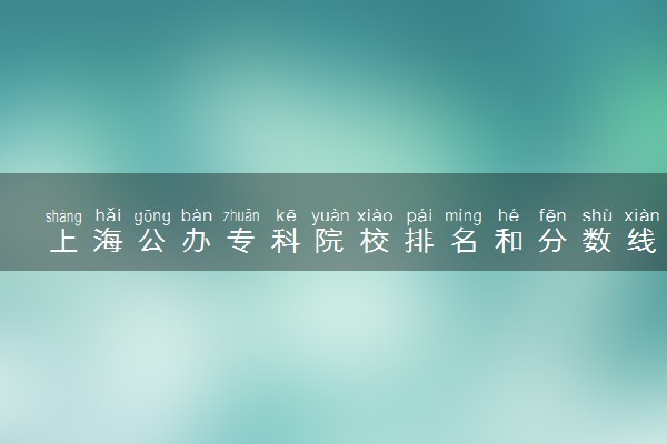 上海公办专科院校排名和分数线多少（2025年参考）