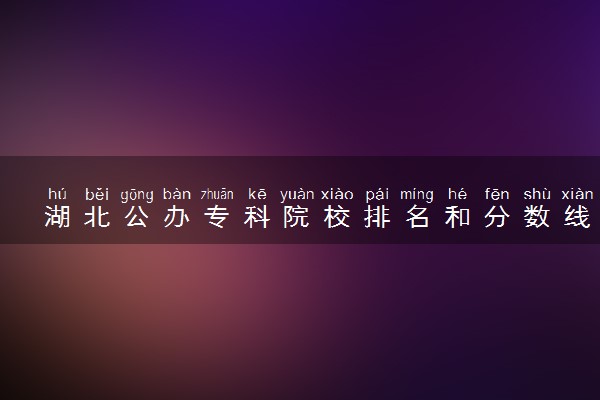 湖北公办专科院校排名和分数线多少（2025年参考）