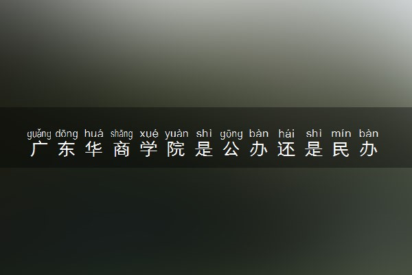 广东华商学院是公办还是民办 学校怎么样