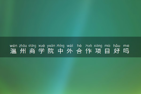 温州商学院中外合作项目好吗 值得读吗